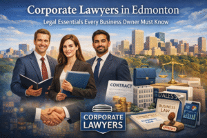 Corporate lawyers in Edmonton providing essential legal guidance for business owners, including contracts, corporate compliance, and business law.
